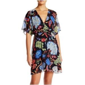 Alice + Olivia Black Floral Mini Dress